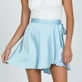 thumbnail image 1 of Awdenio Skirt for Women Plus Size Women Fashion Casual Solid High Waist Satin Lace-up Short Skirt, 1 of 6