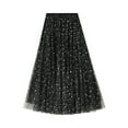 thumbnail image 1 of Awdenio Skirt for Women Plus Size Women's Long Skirt Sequins Solid Color High Waist Mesh Midi Skirt, 1 of 7