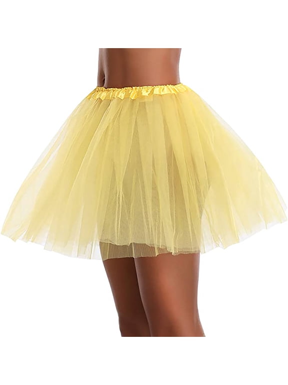 Skirt for Women Plus Size Womens Pleated Gauze Short Skirt Adult Dancing Skirt 3 Layered