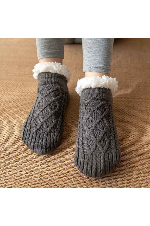 Slipper Socks for Women with Grippers Non Slip, Sherpa Lined Slipper Socks
