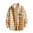 thumbnail image 1 of Awdenio Spring Shirts for Men, New Leisure Fashion Check Tight Young Men Long Sleeve Casual Shirt Jacket Long Sleeve Turndown Collar Blouse & Shirt, Size M-5XL, 1 of 4