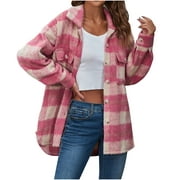 Awdenio Spring Winter Coat for Women, Fashion Woman Long Sleeve Open Front Loose Outerwear Printing Blouse Coat Tops Pockets Blouse