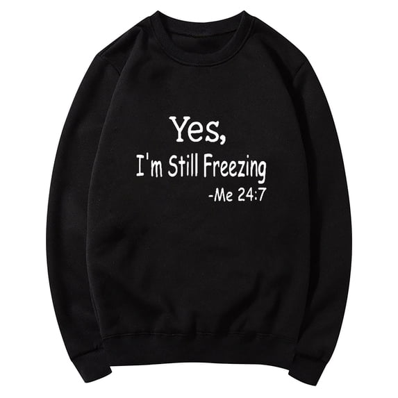 Awdenio Spring Winter Hoodie for Women Casual Round Neck Solid Color Letter Printing Sweater Long Sleeved Tops Sweatshirts Blouse