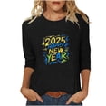 thumbnail image 1 of Awdenio Spring Winter Hoodie for Women Fashion 2025 Happy New Year Print Crewneck 3/4 Sleeve Loose Sweatshirt Capless Tops, 1 of 5
