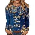 thumbnail image 1 of Awdenio Spring Winter Hoodie for Women Fashion 2025 Happy New Year Print Crewneck Long Sleeve Loose Sweatshirt Capless Tops, 1 of 4