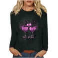 thumbnail image 1 of Awdenio Spring Winter Hoodie for Women Fashion 2025 Happy New Year Print Crewneck Long Sleeve Loose Sweatshirt Capless Tops, 1 of 5