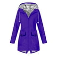 thumbnail image 1 of KIHOUT Spring Winter Warm Coat Women Solid Color Rain Jacket Outdoor Hooded Windproof Loose With Pocket Coat,Size S-5XL, 1 of 5
