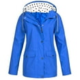 thumbnail image 1 of KIHOUT Spring Winter Warm Coat Women Solid Rain Jacket Outdoor Plus Size Hooded Raincoat Windproof,Size S-5XL, 1 of 3