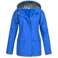 thumbnail image 1 of KIHOUT Spring Winter Warm Coat Women Solid Rain Jacket Outdoor Plus Size Hooded Raincoat Windproof,Size S-5XL, 1 of 2