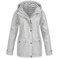 thumbnail image 1 of KIHOUT Spring Winter Warm Coat Women Solid Rain Jacket Outdoor Plus Size Hooded Raincoat Windproof,Size S-5XL, 1 of 5