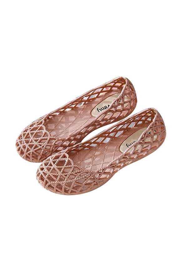 Awdenio Summer Flats Shoes for Women, Ladies Slip On Shoes Comfort Fashion Nurse Plastic Hollow Out Slip On Shoes