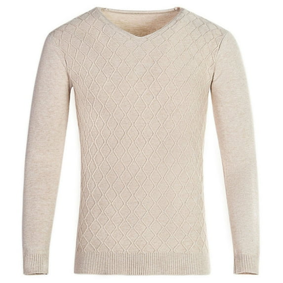 Awdenio Sweater for Men Shawl Collar Sweaters V-Neck Relaxed Fit Cable Pullovers