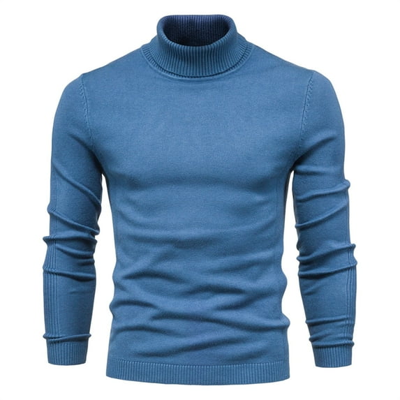 Awdenio Sweaters for Men Casual Slim Fit Knitted Turtleneck Pullover Long Sleeved Loose Sweaters with Twist Patterned