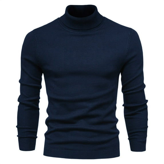 Awdenio Sweaters for Men Casual Slim Fit Knitted Turtleneck Pullover Long Sleeved Loose Sweaters with Twist Patterned