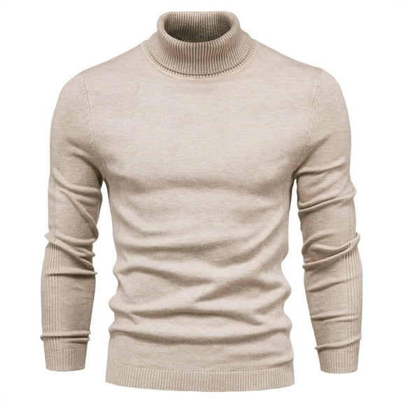 Awdenio Sweaters for Men Casual Slim Fit Knitted Turtleneck Pullover Long Sleeved Loose Sweaters with Twist Patterned