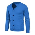 thumbnail image 1 of Awdenio Sweaters for Men Coat Fashionable Solid Color Long Sleeve Knitting Cardigan Pocket Button Fall Winter Sweater Jacket, 1 of 7