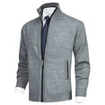 thumbnail image 1 of Awdenio Sweaters for Men Jackets Shawl Collar Zipper Cardigan Solid Color Long Sleeve Slim Fit Cable Knit Outwear Sweaters with Pockets, 1 of 3