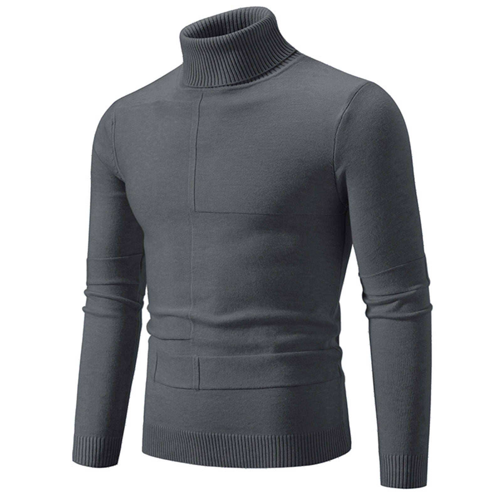 Awdenio Sweaters for Men Pullover Turtleneck Men's Long