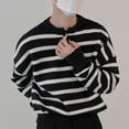 thumbnail image 1 of Awdenio Sweaters for Men Slim Fit Basic Stripe Knitted Lightweight Turtleneck Pullover Button Thermal Fall Winter Sweater, 1 of 7