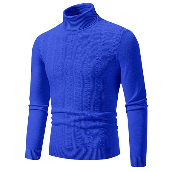 Awdenio Sweaters for Men Slim Fit Quilted Turtleneck Sweater Casual Cable Knit Pullover Thermal Fall Winter Sweaters