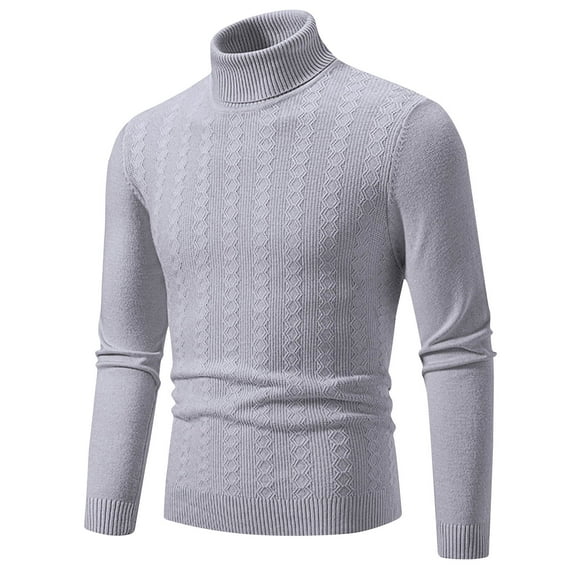 Awdenio Sweaters for Men Slim Fit Quilted Turtleneck Sweater Casual Cable Knit Pullover Thermal Fall Winter Sweaters
