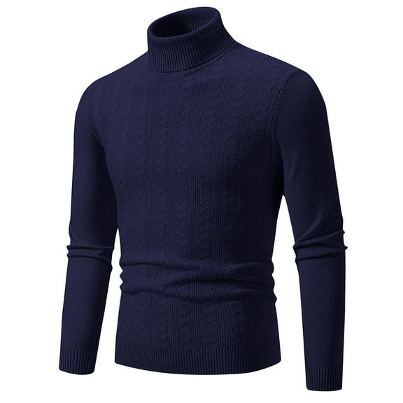 Awdenio Sweaters for Men Slim Fit Quilted Turtleneck Sweater Casual Cable Knit Pullover Thermal Fall Winter Sweaters