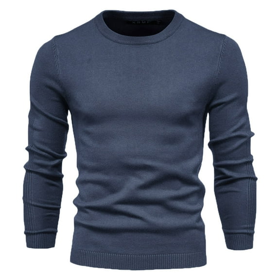 Awdenio Sweaters for Men Slim Fit Round Neck Casual Pullover Basic Twist Patterned Knitted Long Sleeved Fall Winter Sweater Shirts