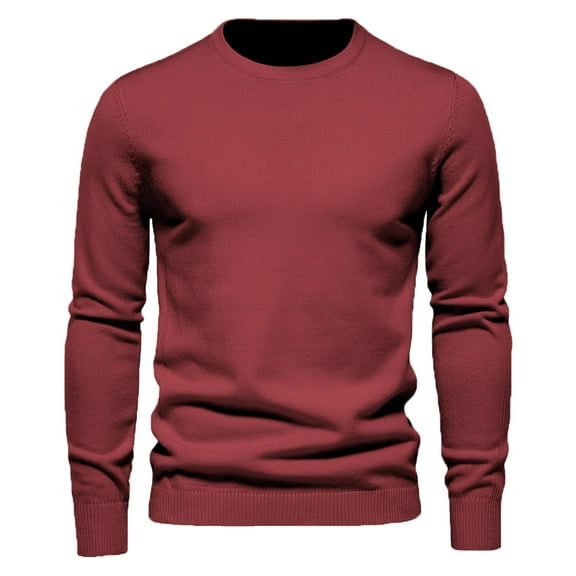 Awdenio Sweaters for Men Slim Fit Round Neck Casual Pullover Basic Twist Patterned Knitted Long Sleeved Fall Winter Sweater Shirts