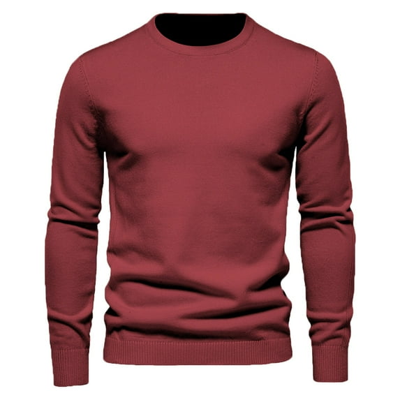 Awdenio Sweaters for Men Slim Fit Round Neck Casual Pullover Basic Twist Patterned Knitted Long Sleeved Fall Winter Sweater Shirts