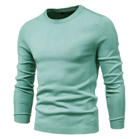 Awdenio Sweaters for Men Slim Fit Round Neck Casual Pullover Basic Twist Patterned Knitted Long Sleeved Fall Winter Sweater Shirts