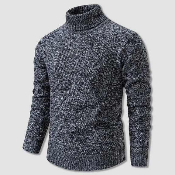 Awdenio Sweaters for Men Soft Touch Turtleneck Casual Pullover Daily Slim Knit Thermal Quilted Long Sleeve Fall Winter Sweater