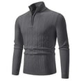 thumbnail image 1 of Awdenio Sweaters for Men Stand Collar Pullover Sweater Cable Knitted Chunky Winter Fashion Buttons Twisted Thermal Sweaters, 1 of 8