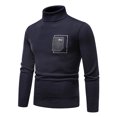 thumbnail image 1 of Awdenio Sweaters for Men Turtle Neck Shirts, Lightweight Pullover Sweater Slim Fit Mock Knitted Long Sleeve Choker Sweater, 1 of 5