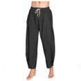 thumbnail image 1 of Awdenio Sweatpants for Men Casual Elastic Waist Drawstring Pants Cotton Linen Baggy Lounge Pants Beach Trousers with Pockets, 1 of 5
