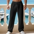 thumbnail image 1 of Awdenio Sweatpants for Men Casual Linen Pants Elastic Waist Drawstring Summer Beach Lightweight Trouser with Pockets, 1 of 9