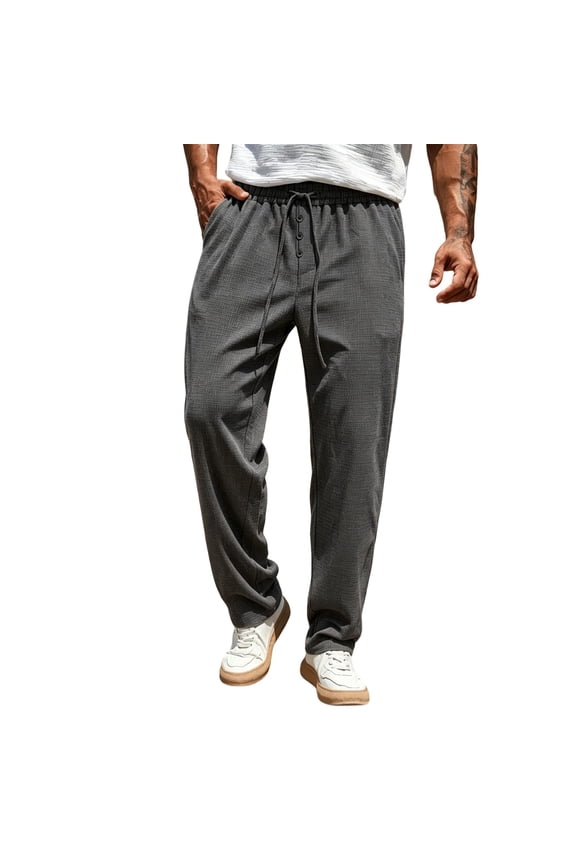 Sweatpants for Men Elastic Waist Drawstring Lightweight Pants Loose Fit Summer Beach Yoga Trouser