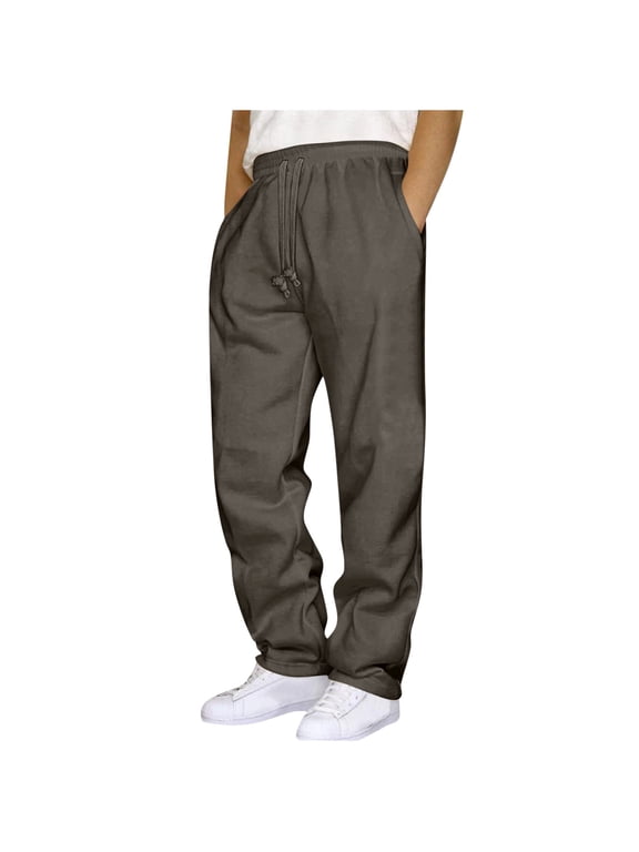Sweatpants for Men High Waisted Athletic Jogger Pants Solid Color Casual Cargo Pants with Pockets