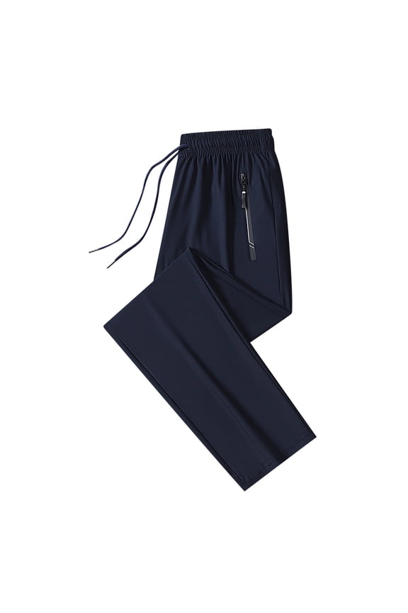 Sweatpants for Men Summer Straight Leg Pull on Hiking Pants Plus Size Drawstring Flexipants with Pockets