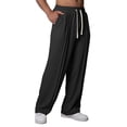 thumbnail image 1 of Awdenio Sweatpants for Men Trendy Fashion High Waisted Drawstring Loose Long Pants with Pockets, 1 of 8