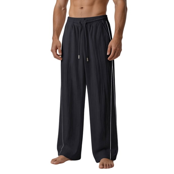 Awdenio Sweatpants for Men Wide Leg Pants Drawstring Elastic Waist Athletic Trouser Streetwear