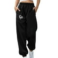 thumbnail image 1 of Awdenio Sweatpants for Women Graphic Printed Pants Fitness Sport Relaxed Loose Elastic Waist Long Joggers Trousers With Pockets, 1 of 2