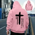 thumbnail image 1 of Awdenio Sweatshirts for Men New Fashion Loose Fit Fall Winter Drawstring Hooded Religious Letter Graphic Long Sleeve Pullover Top with Pocket, 1 of 7