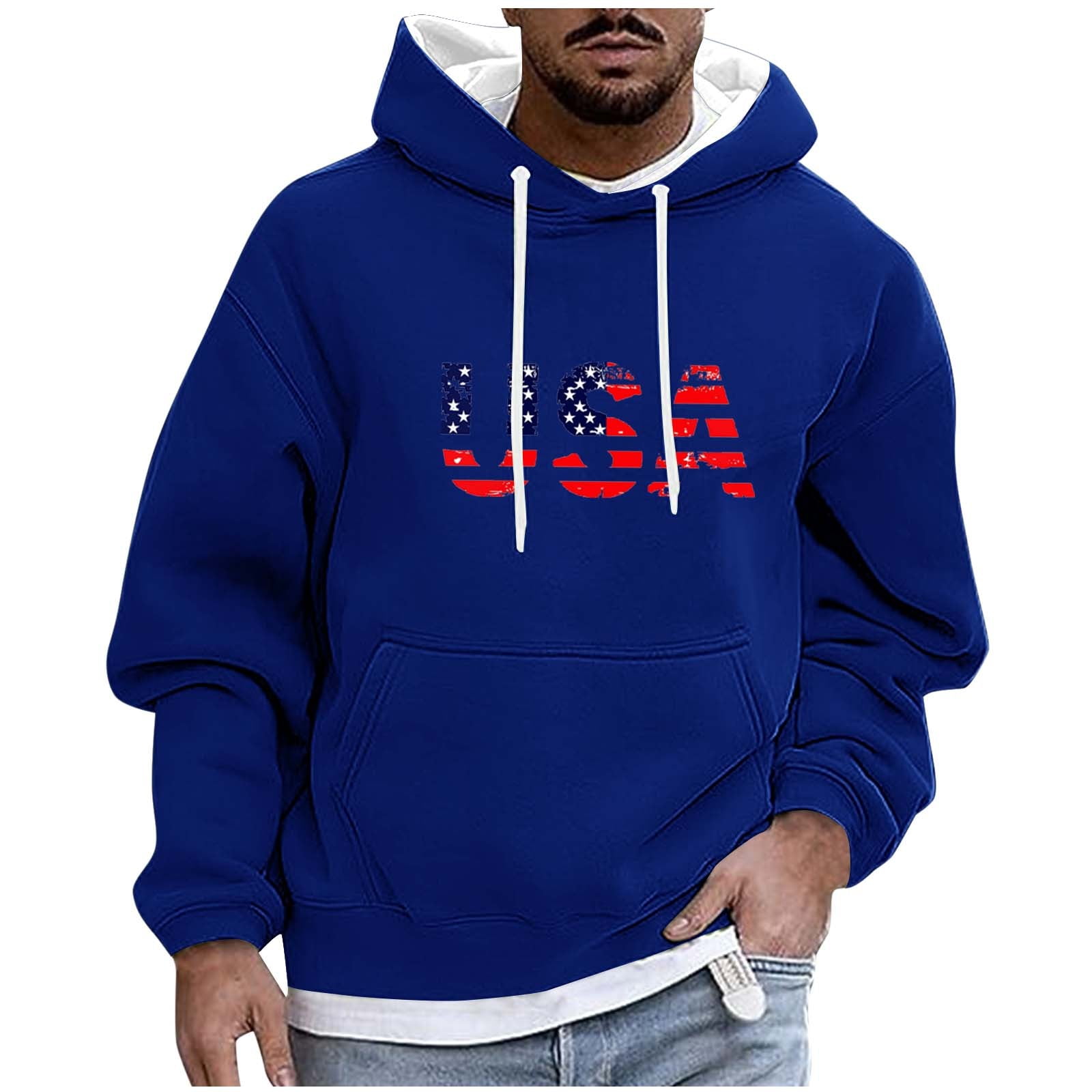USA Patriotic Sweatshirt For Women - Casual Long Sleeve Pullover Top With Graphic Print