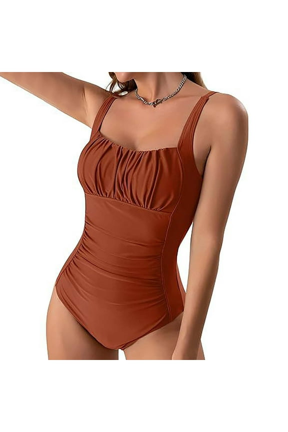 Swimming Suits for Women One Piece Swimsuit Ruched Tummy Control Bathing Suits Vintage Retro Push Up Swimwea