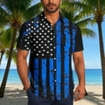 thumbnail image 1 of Awdenio T Shirts for Man American Flag Shirt 4th of July Short Sleeve Button Up Shirts, 1 of 6