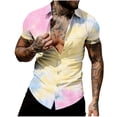 thumbnail image 1 of Awdenio T Shirts for Man Hawaiian Shirt Button Down Tie Dye Casual Short Sleeve Summer Beach Shirts, 1 of 6