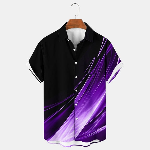 Awdenio T Shirts for Man Short Sleeve Button Up Hawaiian Shirt 1950s Vintage Bowling Shirts