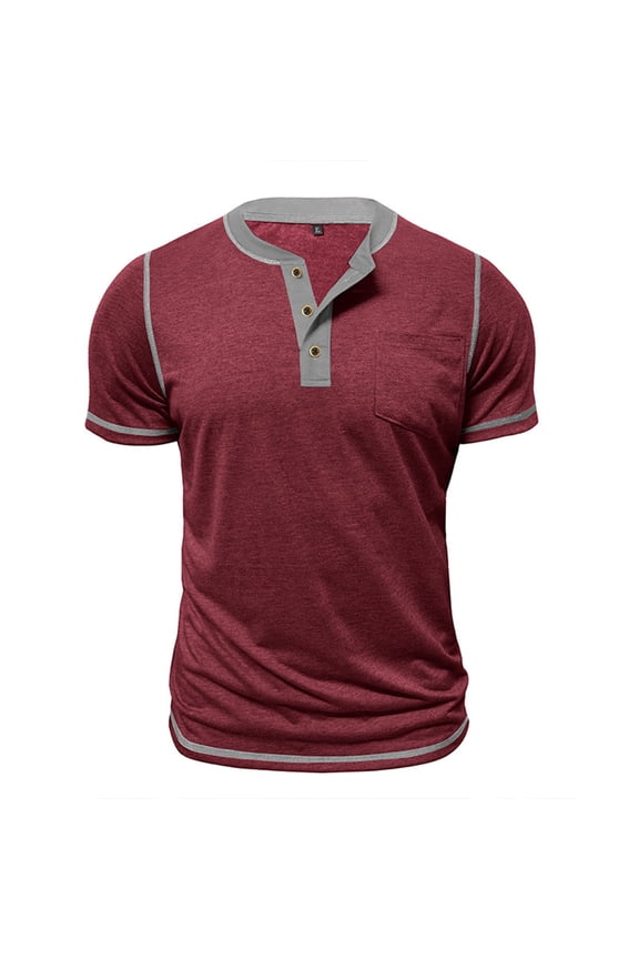 T Shirts for Man Short Sleeve Casual Summer Basic T Shirts Button Vintage Lightweight Tee Tops