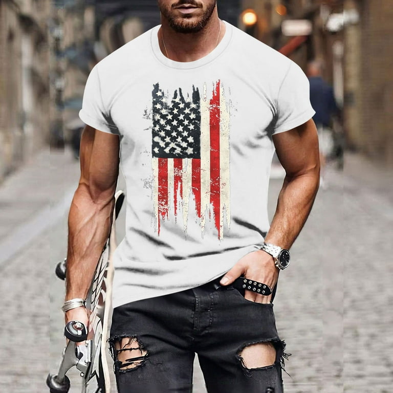 Awdenio T shirts for Man American Flag Shirts Men: 4th of July