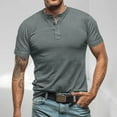 thumbnail image 1 of Awdenio T shirts for Man Casual Short Sleeve Henley Shirts Fashion Button T Shirts with Pocket, 1 of 5